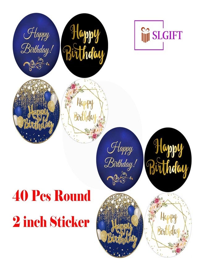 SLGIFT ملصقات فينيل بتصميم عيد ميلاد سعيد من SLGIFT، ملصقات فينيل ذاتية اللصق، 40 قطعة، ملصقات دائرية 2 × 2 بوصة، 4 تصاميم فريدة، R101 - Image 4